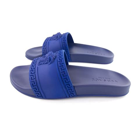 versace sliders blue|Versace slides on sale.